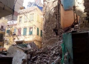 انهيار عقارين بحي الجمرك في الإسكندرية