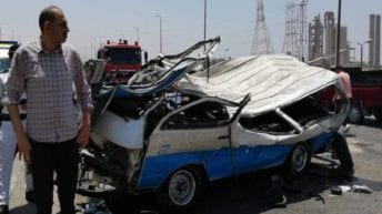 مصرع 14 شخصا وإصابة 8 آخرين في تصادم بالأوتوستراد (صور)