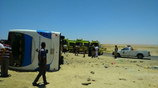 حادثة تصادم بطريق السخنة